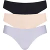 Commando Butter Assorted 3-pack Thongs In Purple