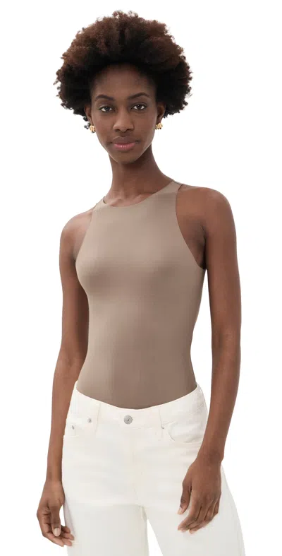Commando Butter Crew Neck Tank Bodysuit Truffle In Brown