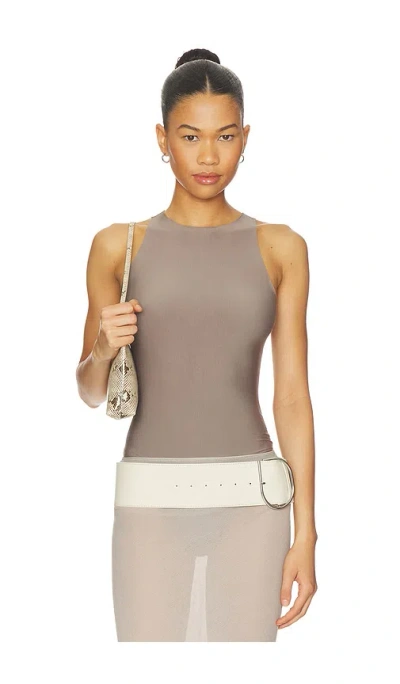 Commando Butter Crewneck Tank Bodysuit In Gray