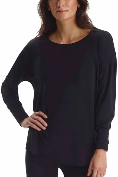 Commando Butter Long Sleeve Oversized Tee In Black