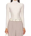 Commando Butter Long Sleeve Turtleneck Bodysuit In Porcelain In White