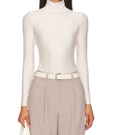 Commando Butter Long Sleeve Turtleneck Bodysuit In Porcelain In White