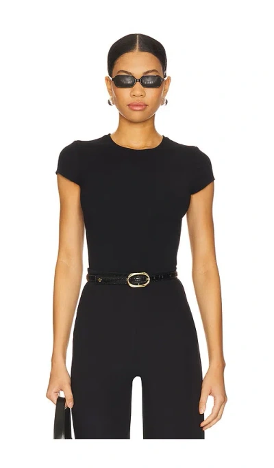 Commando Butter Luxe Cap Sleeve Bodysuit In Black