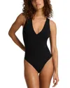 Commando Butter Luxe Deep V Bodysuit In Black