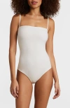 Commando Faux Leather Camisole Bodysuit In Ivory