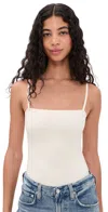 Commando Butter Luxe Straight Cami Thong Bodysuit Ivory In White