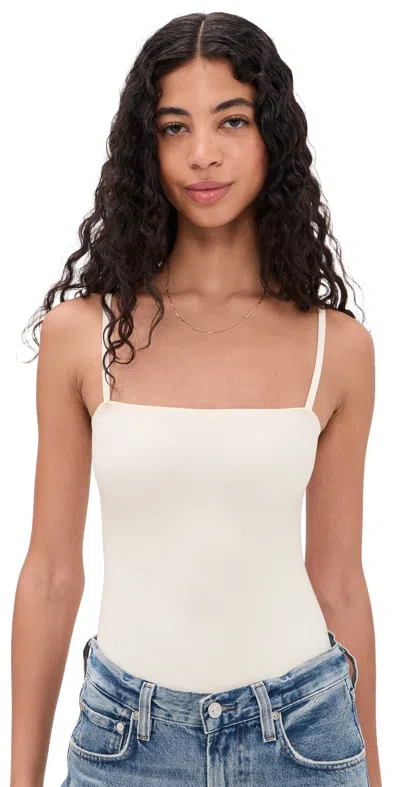 Commando Butter Luxe Straight Cami Thong Bodysuit Ivory In White