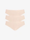 Commando Butter Mid-rise Thong 3-pack In Beige