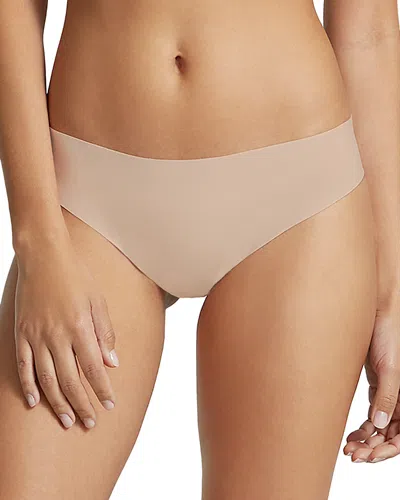 Commando Butter Mid Rise Thong In Beige