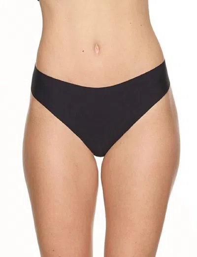 Commando Butter Mid-rise Thong Panty In Black