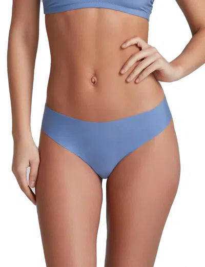 Commando Butter Mid-rise Thong Panty In Hyacinth Blue In Multi