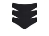 Commando Butter Mid-rise Thong 3-pack Gp201 In Black