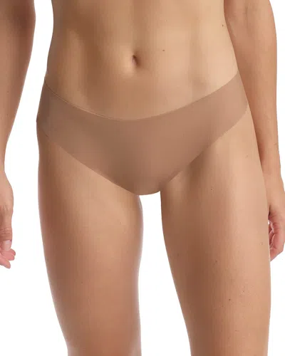 Commando Butter Mid-rise Thong Panty In Toffee In Brown