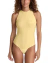 Commando Butter Crewneck Tank Thong Bodysuit In Yellow