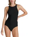 Commando Butter Sleeveless Crewneck Thong Bodysuit In Black