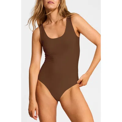 Commando Butter Tank Bodysuit In Brown