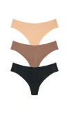 Commando Butter Thong 3 Pack In Multi