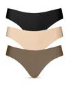 Commando Butter Assorted 3-pack Thongs In Multi
