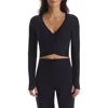 Commando Butter Wrap-effect Stretch-modal Top In Black