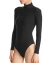 Commando Womens Black Butter Turtleneck Stretch-jersey Bodysuit M In Black