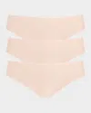 Commando Butter Mid-rise Thong 3-pack In Beige