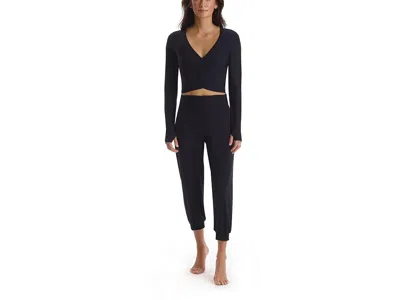Commando Butter Wrap Top With Thumbholes Women's Clothing Black: Xs