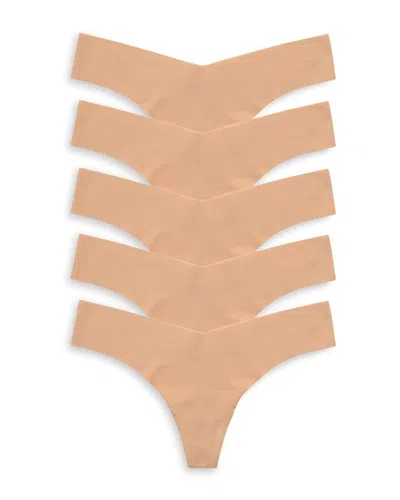 COMMANDO CAMMANDO RAW CUT BEIGE THONG, PACK OF 5,GP138