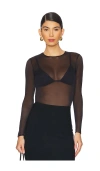 Commando Chic Mesh Bodysuit In 블랙