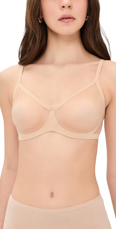 Commando Chic Mesh Bralette Beige In Neutral