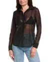 Commando Mesh Button Down Bodysuit In Black In Black
