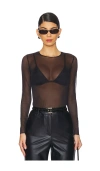 Commando Chic Mesh Long Sleeve Tee In 블랙
