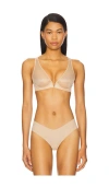 Commando Chic Mesh Plunge Underwire Bra In Beige