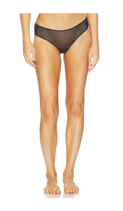 Commando Chic Mesh Thong In Black