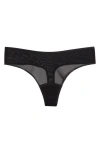 Commando Chic Mesh Thong In Black