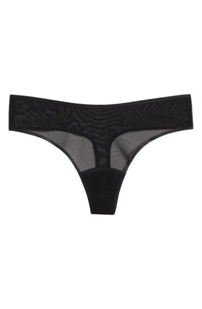 Commando Chic Mesh Thong In Black