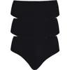 Commando Classic 3-pack High Rise Thongs In Black