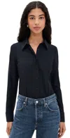 Commando Classic Button Down Thong Bodysuit Black In Black