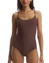 Commando Classic Cami Thong Bodysuit In Brown