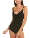 Commando Classic Control Stretch Thong Bodysuit In Black