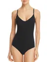 Commando Classic Control Stretch Thong Bodysuit In Black