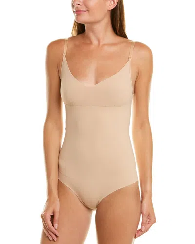Commando Zone Smoothing Stretch-jersey Thong Bodysuit In Gold