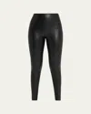 Commando Womens Croc Animal-print Faux Leather Leggings In Black