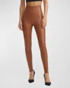 Commando Faux Leather Flared Legging In Cognac In Cocoa