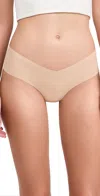Commando Low-rise Cotton Thong In Beige