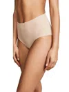 Commando Cotton Blend High Rise Bikini In Beige