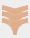 Commando Classic Thong 3-pack Beige In Beige