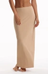 Commando Classic Maxi Slip Skirt In Beige