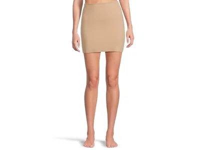 Commando Classic Mini Half Slip With Shorts In Brown