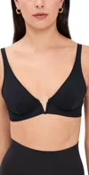 Commando Classic Plunge Underwire Bra Black In Blue