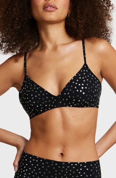 Commando Classic Print Bralette In Silver Star